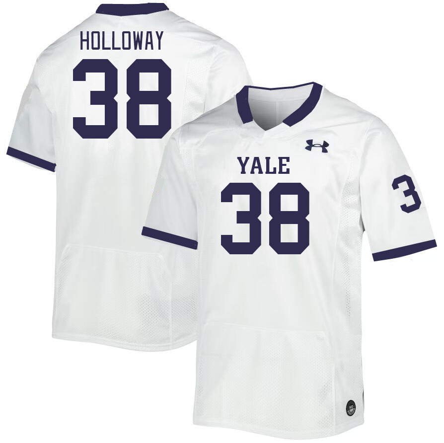 Men-Youth #38 Du'Shaunte Holloway Yale Bulldogs 2023 College Football Jerseys Stitched-White